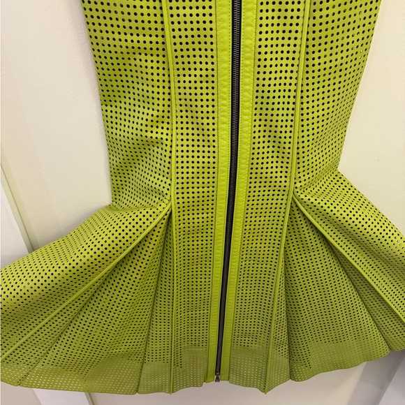 Proenza Schouler leather mid length green dress size 6 - Picture 5 of 11